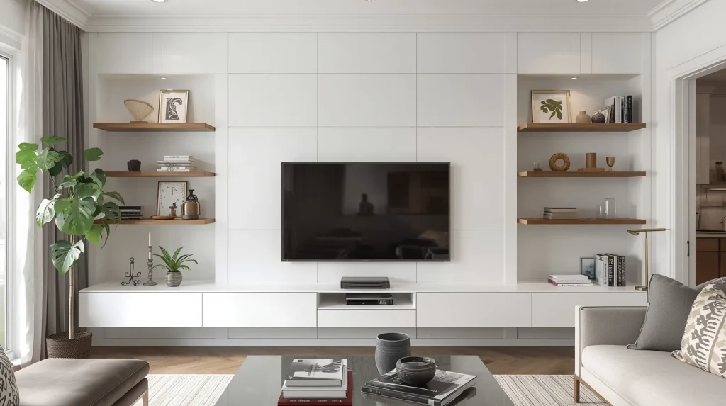 Simple Media Wall Design Stylish Yet Easy to Achieve