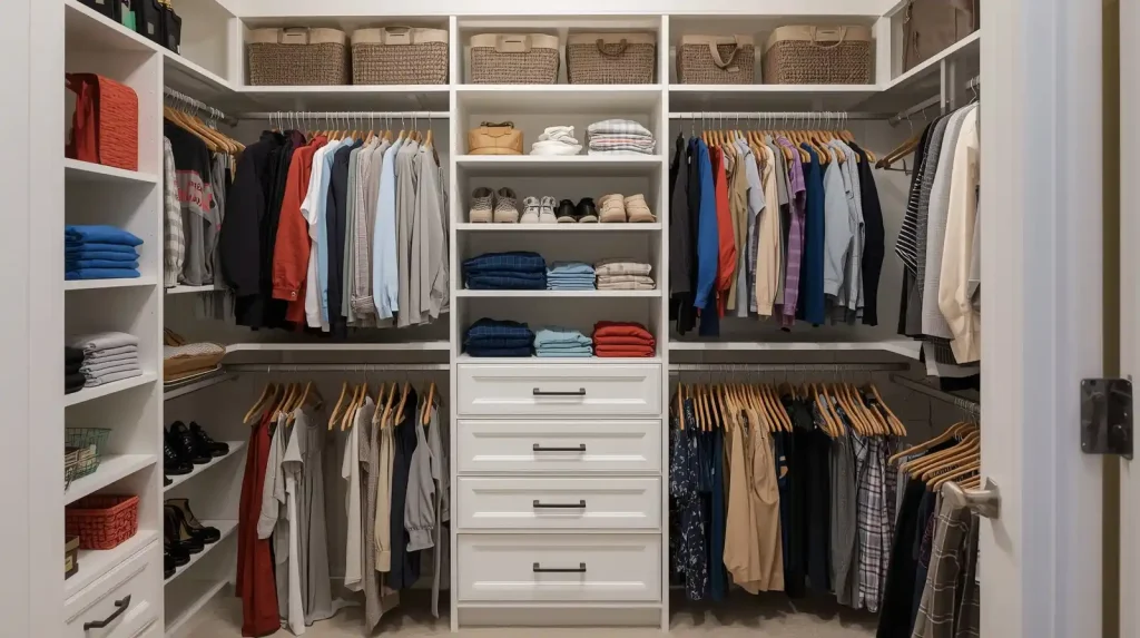 Closet With Drawers and Shelves for Better Organization